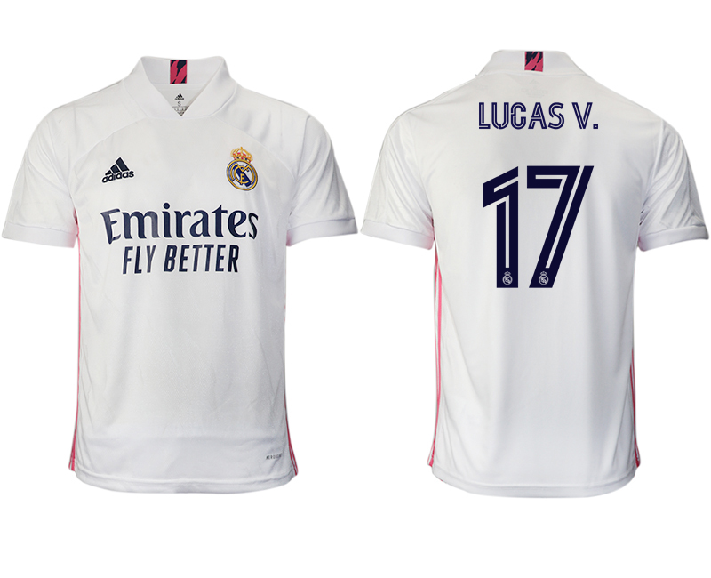 Men 2020-2021 club Real Madrid home aaa version #17 white Soccer Jerseys->real madrid jersey->Soccer Club Jersey